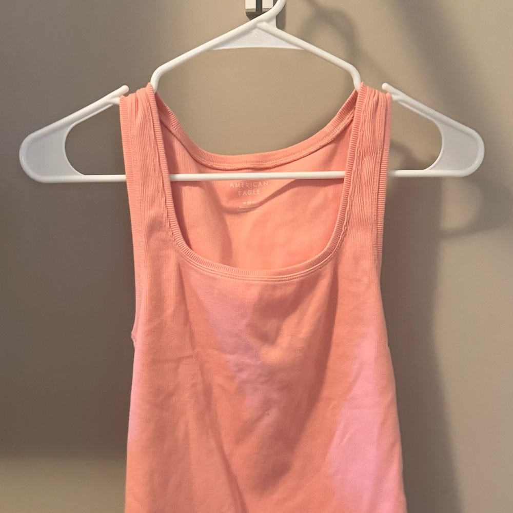 American Eagle Outfitters Orange Fitted Sleeveless Tank Top